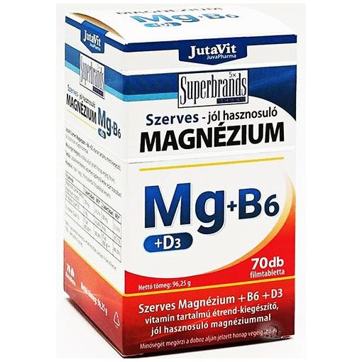 JutaVit Szerves magnézium+B6+D3 filmtabletta 70 db